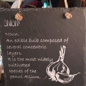 Onion sign for kitchen accent